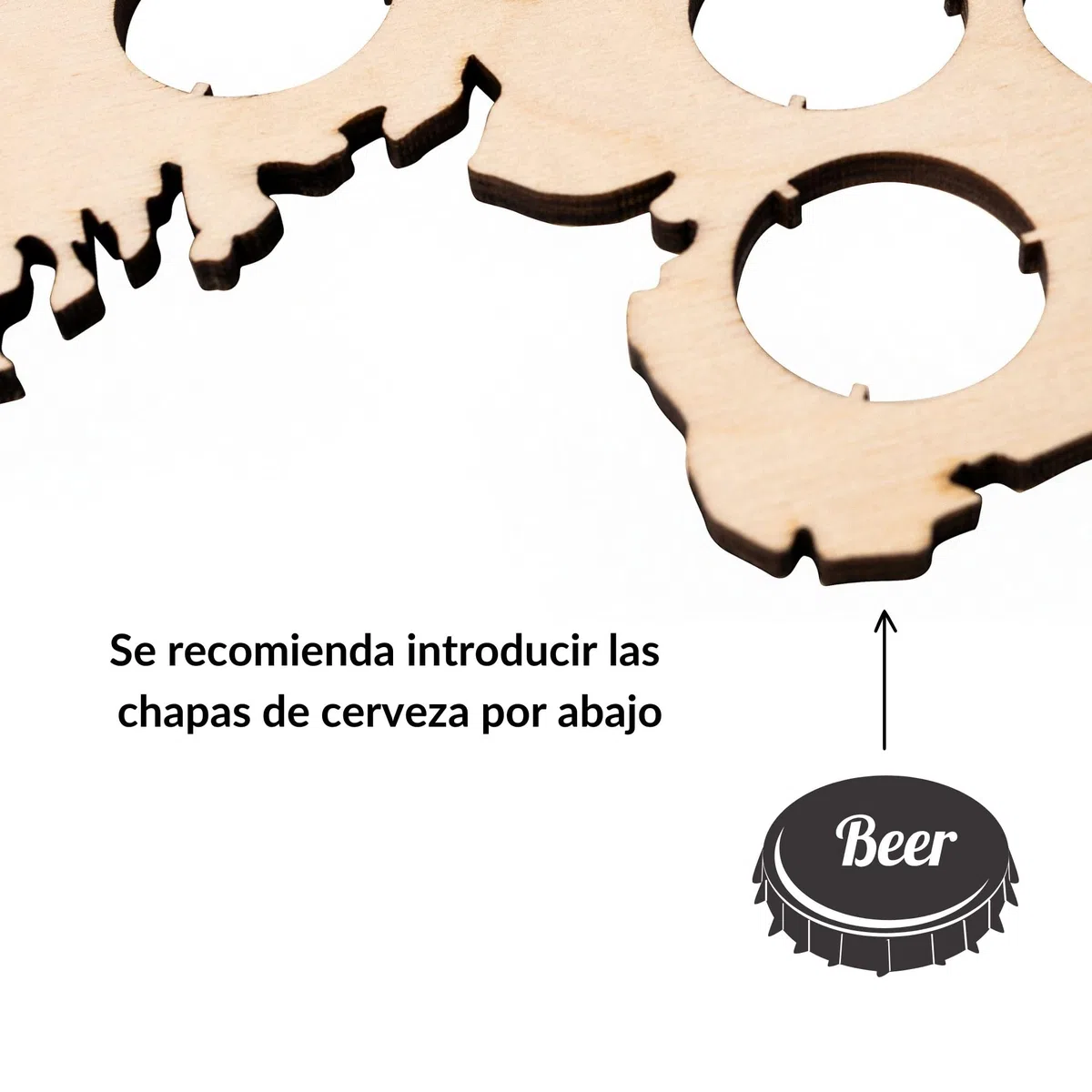 Creative Deco Mapa de Alemania de Contrachapado Soporte para Chapas de Cerveza | 32,5x44x0,5cm | Colección de 64 Tapones de Botellas | Decoración de Pared Artesanal | Regalo para Amantes de la Cerveza