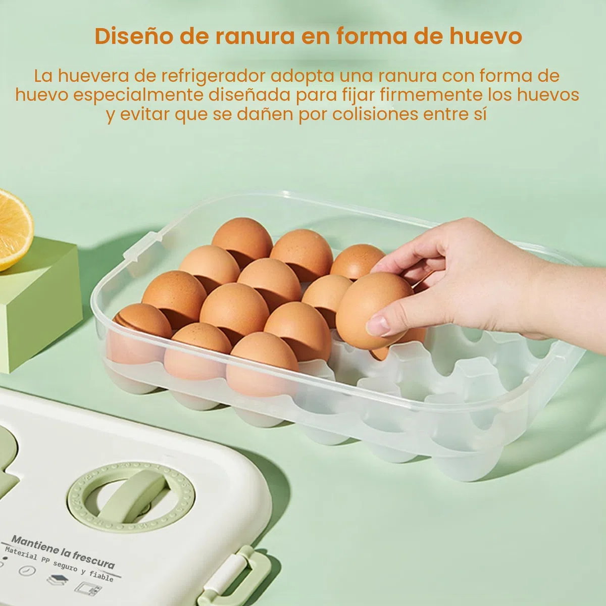 PARFCOHueveras para Frigorífico, Caja de Huevos con Temporizador, Almacenamiento Huevera de 24 Compartimentos, con Tapa Huevos Caja de Almacenamiento, para Frigorífico Cocina, Mesa Comedor, Armario