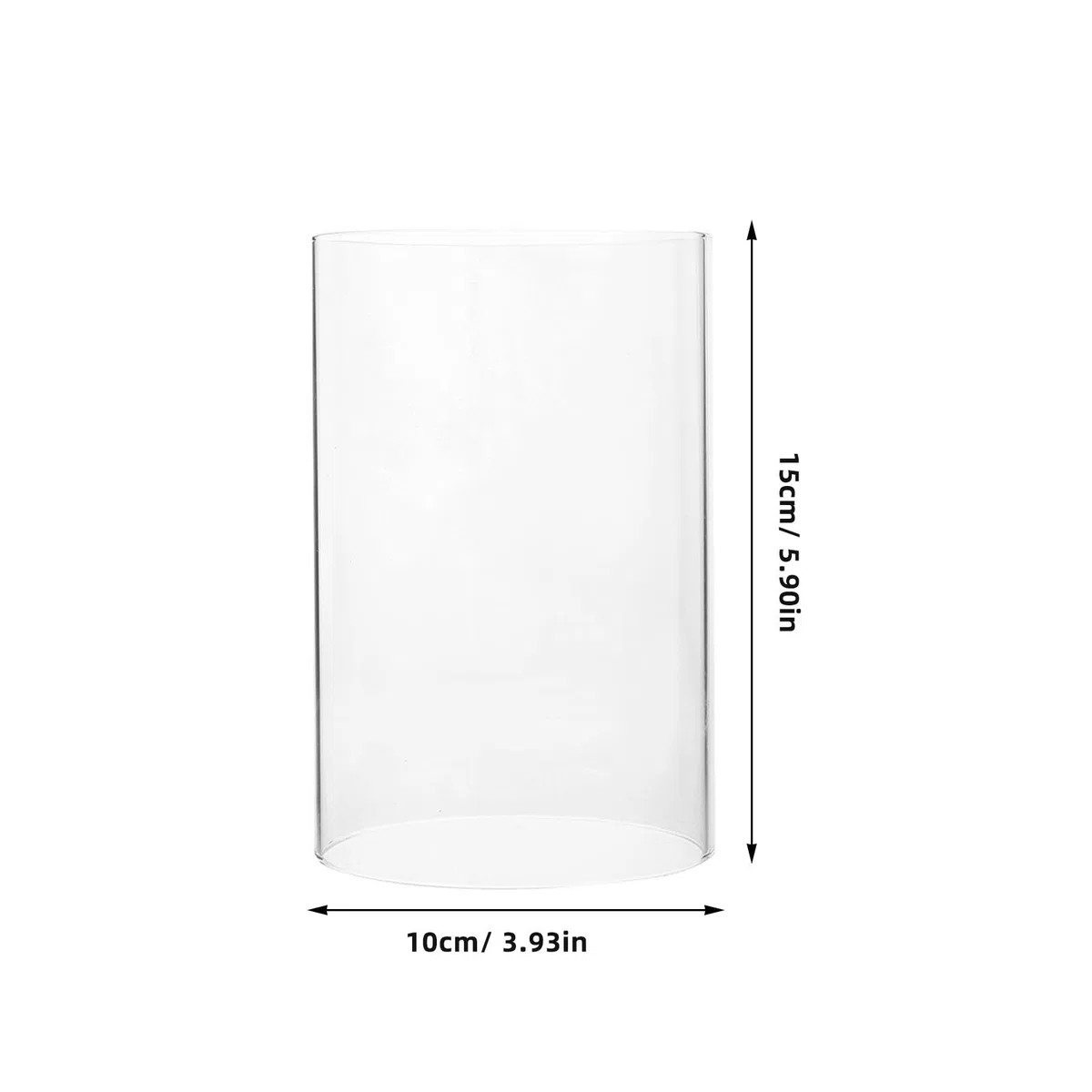 SHINEOFI Pantalla de Vidrio Cilíndrica para Velas 15X10 CM Diseño Protector contra Viento para Fiestas y Uso Doméstico