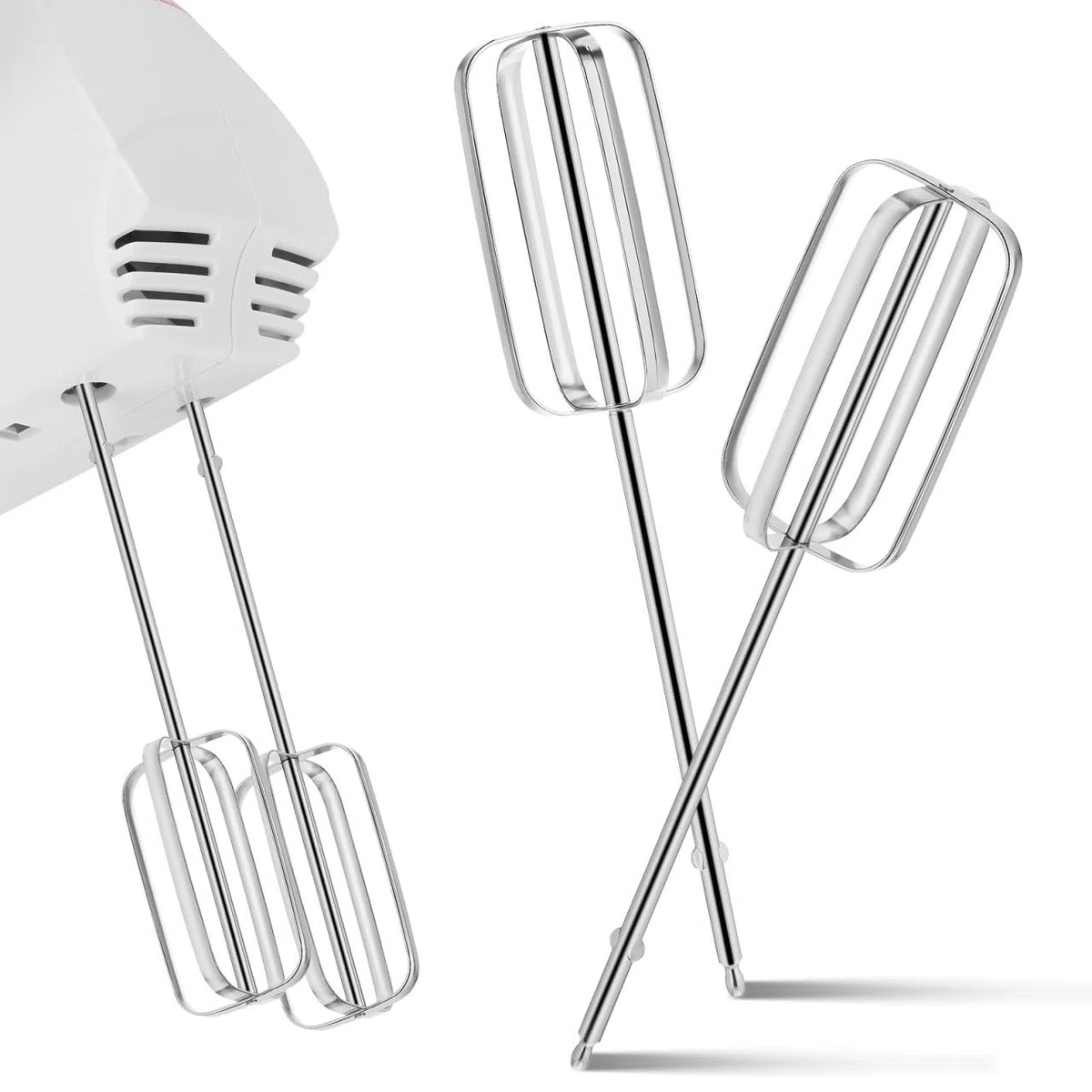 Accesorios Batidores para Batidora De Mano De Acero Inoxidable 304 Varillas Repuesto Compatibles con Taladros Eléctricos 4 Hojas para Batir Huevos Y Masa En Cocina Y Repostería