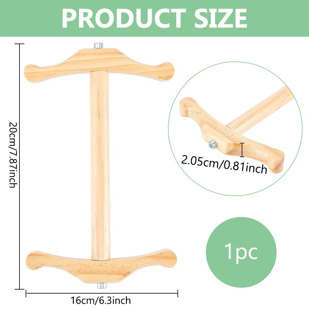 BENECREAT Niddy Noddy BurlyWood Spinning Herramienta de hilado de madera para hilar hilado a mano, capas, 200 x 160 x 20,5 mm