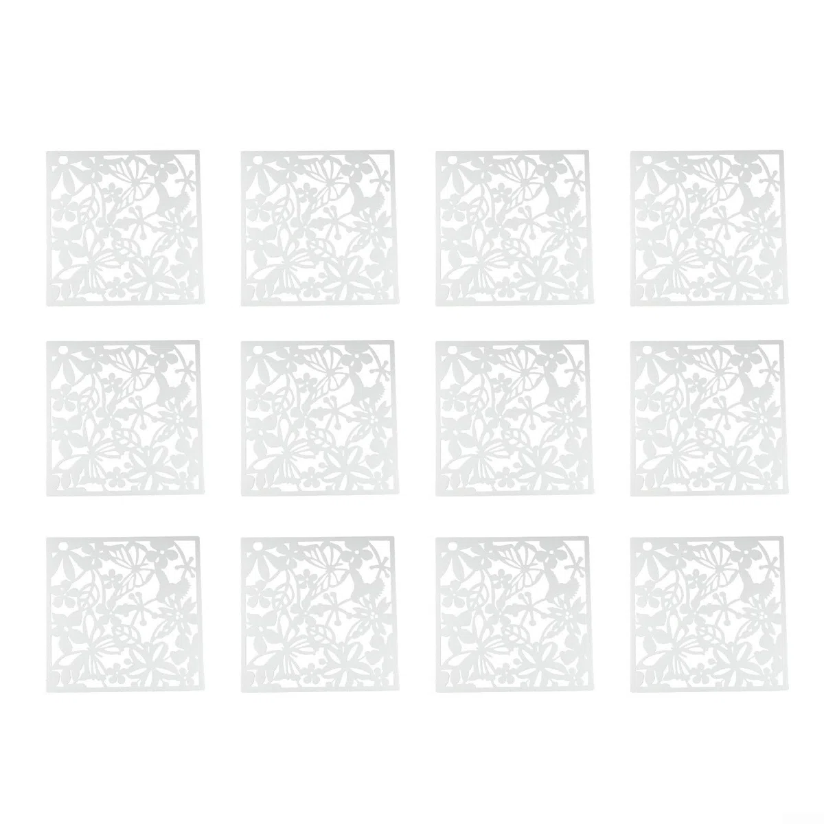 Juego de 12 paneles huecos para colgar divisores de habitación, 40 x 40 cm, de plástico, para decoración del hogar y separación de privacidad (blanco)