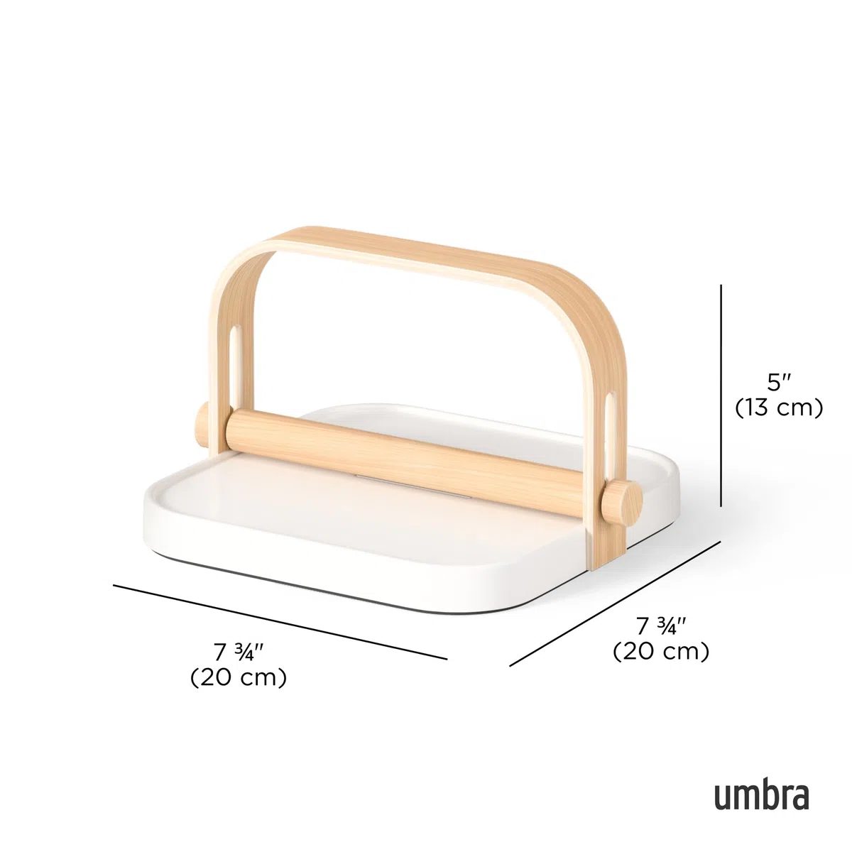 Umbra Servilletero Blanco/Natural Madera de fresno