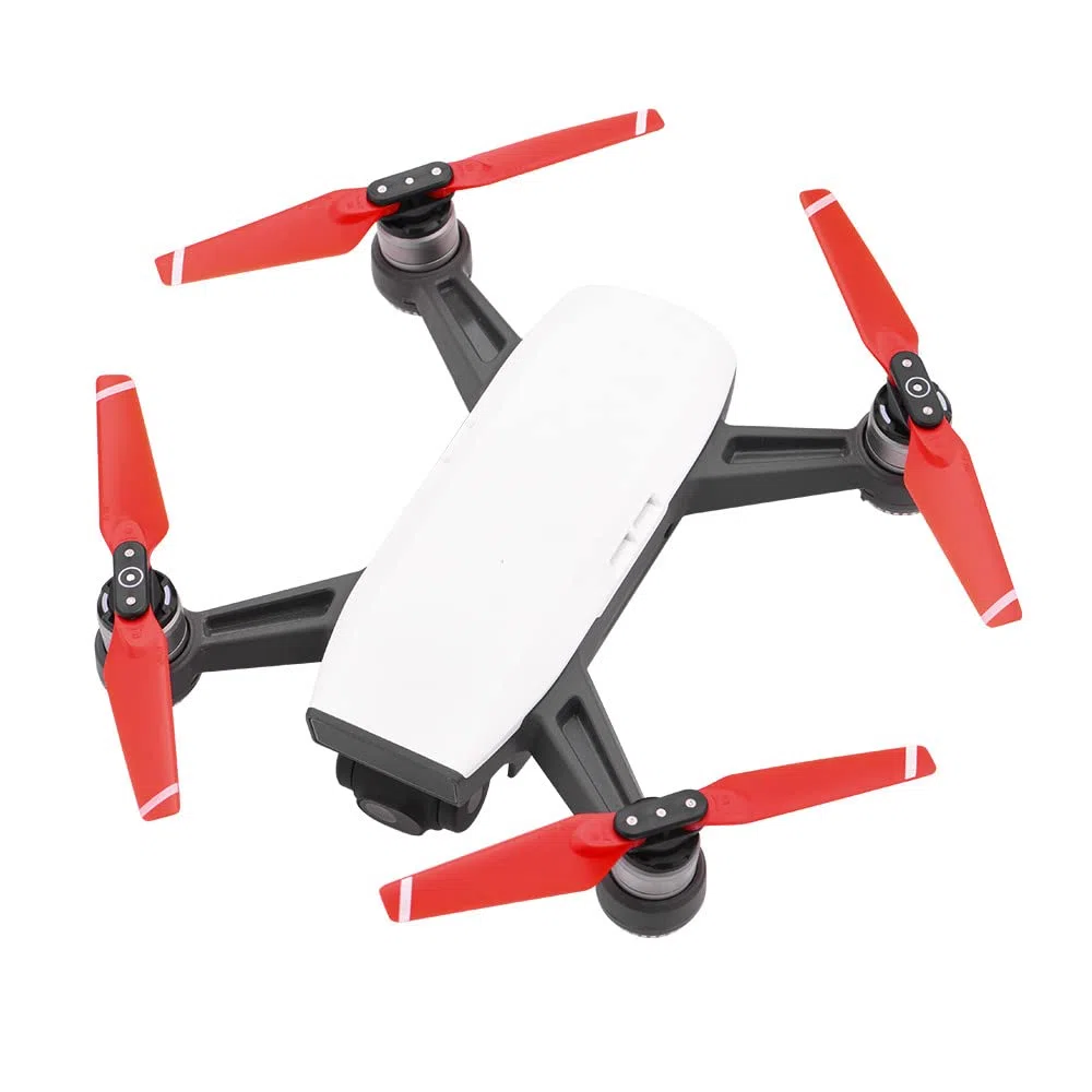 4 piezas de hélices de bajo ruido 4730F Drone Hélices compatibles con DJI Spark Quadcopter Drone Hélice Props Liberación rápida Plegable Hélice Reemplazo Accesorios (rojo+blanco)