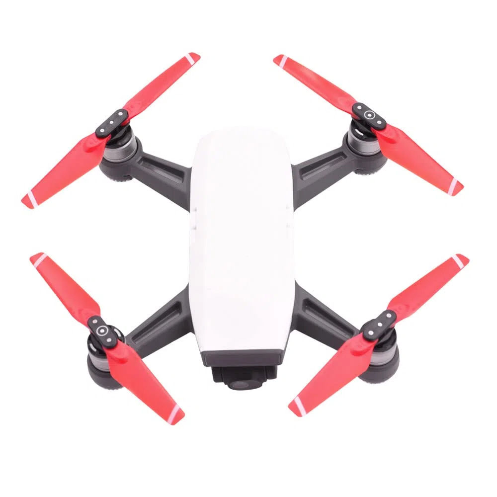 4 piezas de hélices de bajo ruido 4730F Drone Hélices compatibles con DJI Spark Quadcopter Drone Hélice Props Liberación rápida Plegable Hélice Reemplazo Accesorios (rojo+blanco)