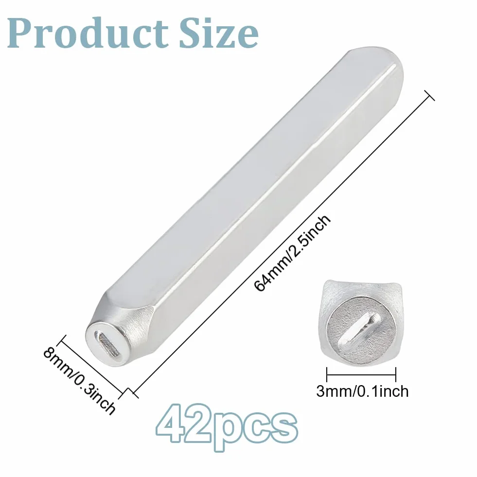 BENECREAT 42PCS 1/8 "3 mm Sello de Metal con Letras y números,Mate Efecto Acero al Carbono, A-Z y 0-9, Sellos en mayúsculas Herramienta punzonada para Marcas en Cuero y Metal