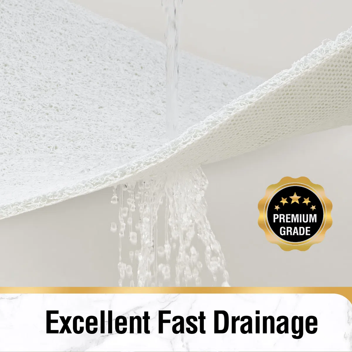 HITSLAM Alfombra de Bañera Antideslizante 100x40cm, Extra Largo Alfombra Ducha Antideslizante, Loofah de PVC Suave Alfombra Baño, Secado Rápido Alfombrilla Bañera, Sin Ventosa, Blanco
