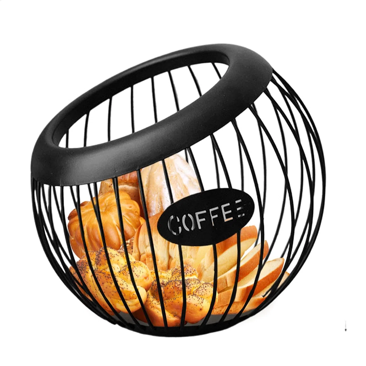 Cesta para cápsulas de café, soporte de hierro de gran capacidad, elegante organizador de escritorio, almacenamiento que ahorra espacio para encimera de cocina, accesorio moderno para estación de café