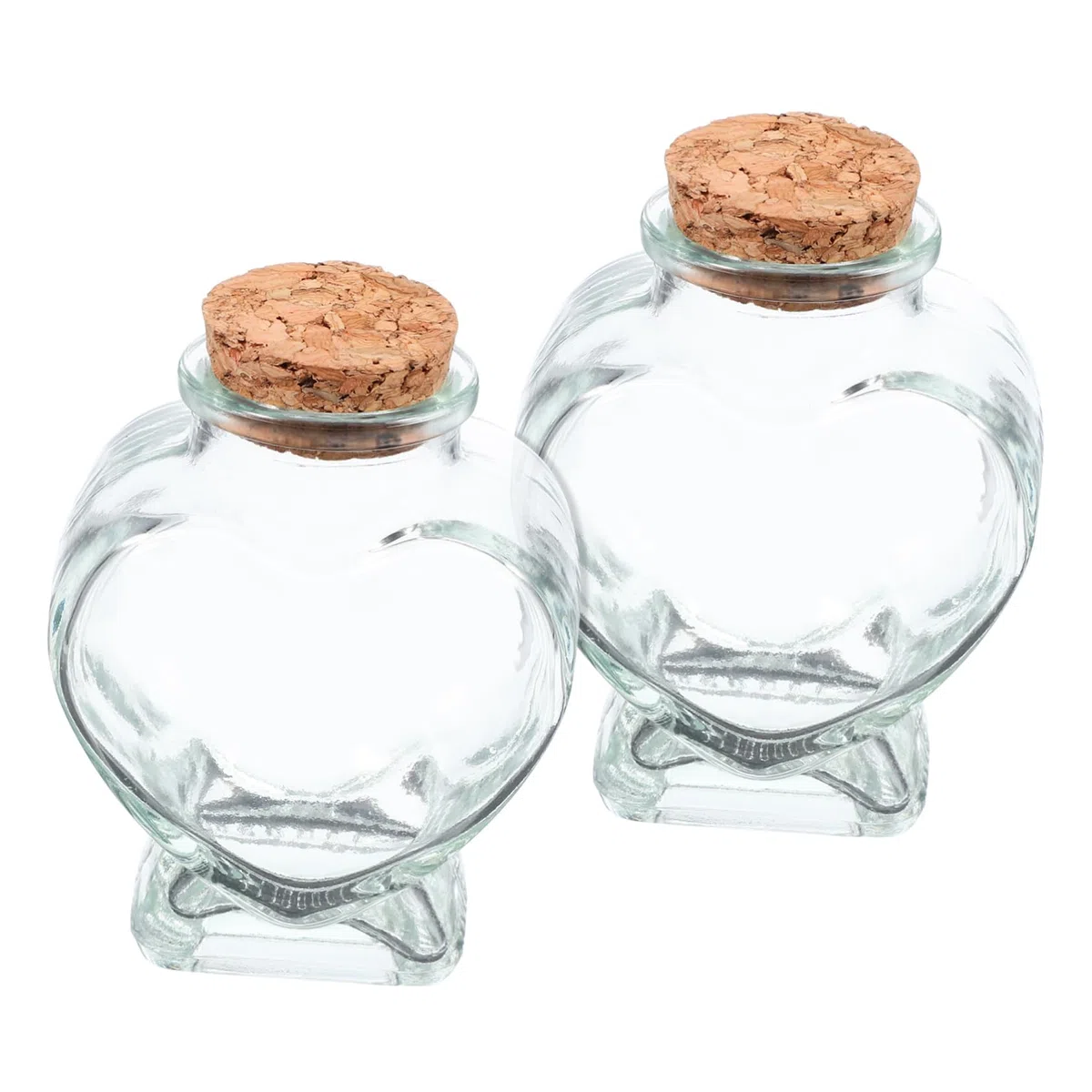Yardenfun Envases de Vidrio DIY 50 Ml Corcho en Forma de Corazón, 2 Frascos para Mensajes y Recuerdos Obsequios