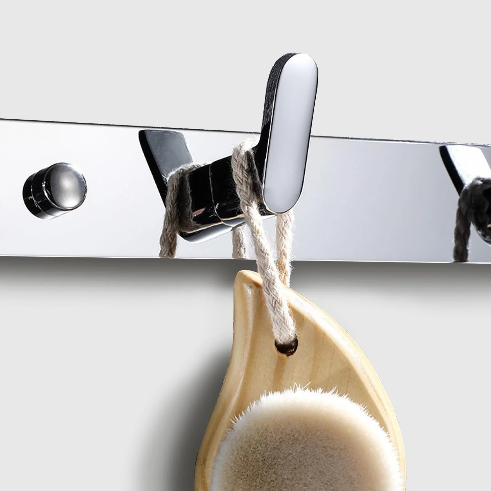 Perchero de Pared Premium | Ganchos Cromados Acero Inoxidable 304 | 4 Tamaños (3-6 Ganchos) | 15kg Capacidad | Montaje con Taladro | Para Recibidor, Baño, Cocina & Oficina