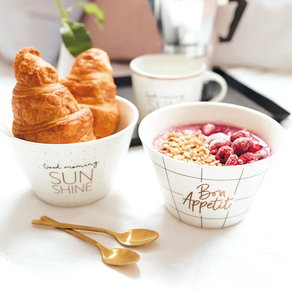 Grafik-Werkstatt - Cuenco de cereales con oro real, cuenco de porcelana
