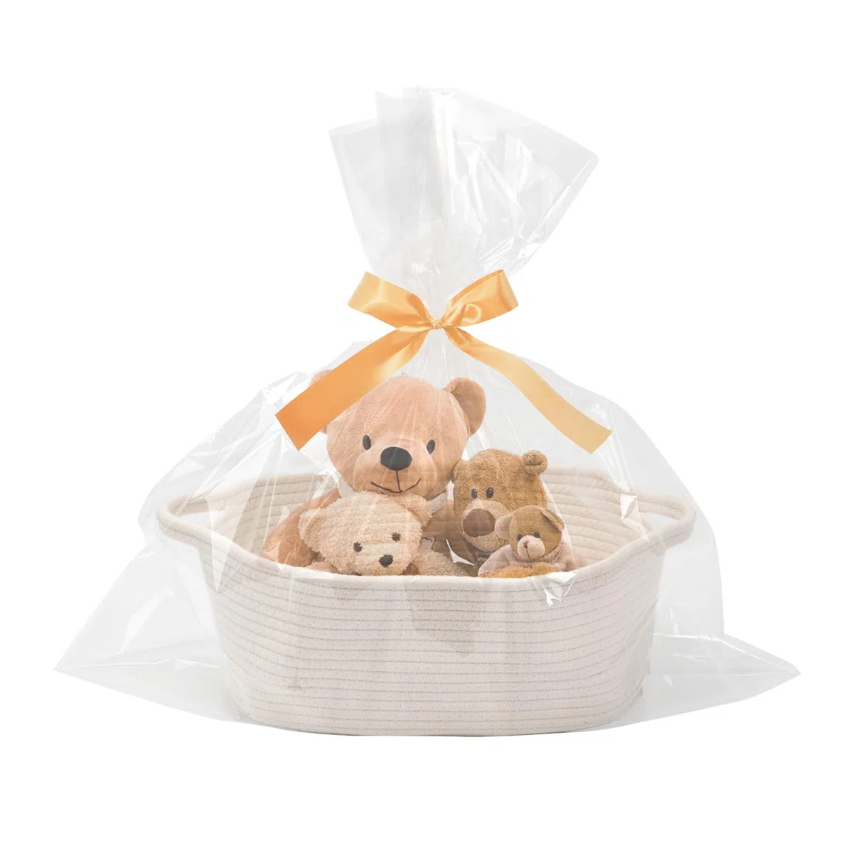 mumisuto Cesta para Regalo Vacia, Cesta de Regalo Vacía Grande con Bolsas de Regalo y Cintas, Cestas Almacenaje de Cuerda de Algodón con Asas Laterales, para Navidad Cumpleaños Bodas Manualidades