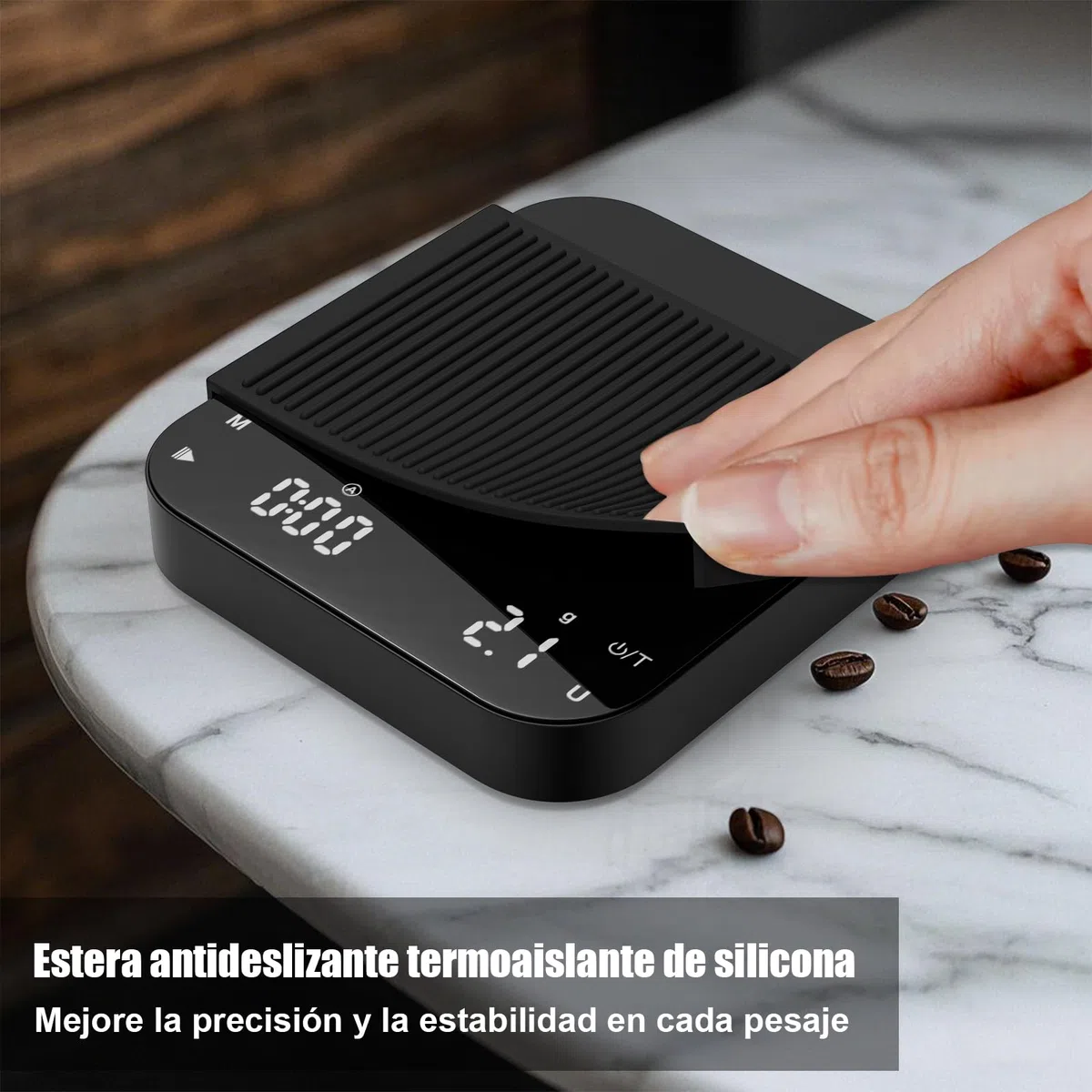 Bascula Cafe, [0.1g/3kg-Carga USB] Diyife Báscula de Café Digital con Temporizador, Escala de Café con LED Display, Tara Automática, Cubierta de Silicona, para Espresso y Goteo, Laboratorio, Joyería
