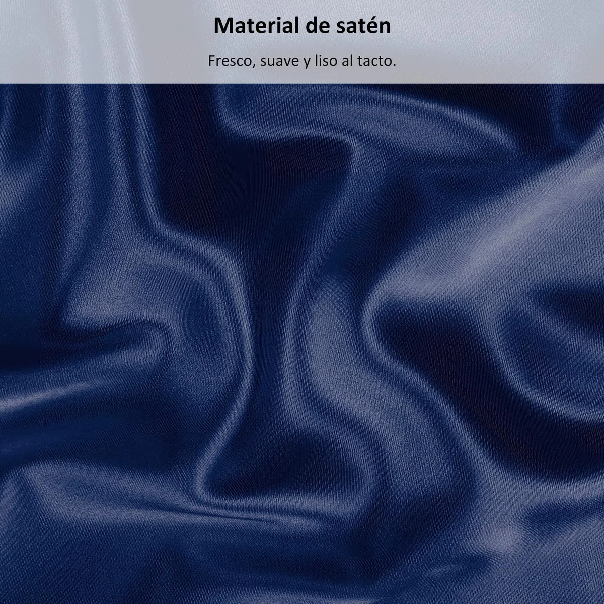 Lirex Sábana Bajera de Satén 100x200cm, para Colchón de hasta 35 cm de Altura, Ropa de Cama de Satén de Poliéster, Lujosa y Suave, Azul Marino