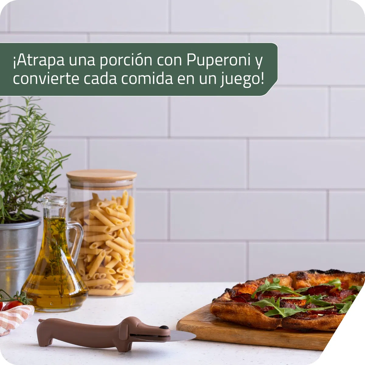 PELEG DESIGN Puperoni Cortador de Pizza – Cortapizzas Divertido en Forma de Perro Salchicha con Cuchilla de Acero Inoxidable – Diseño que se Mantiene de Pie – Regalo Original Cocina