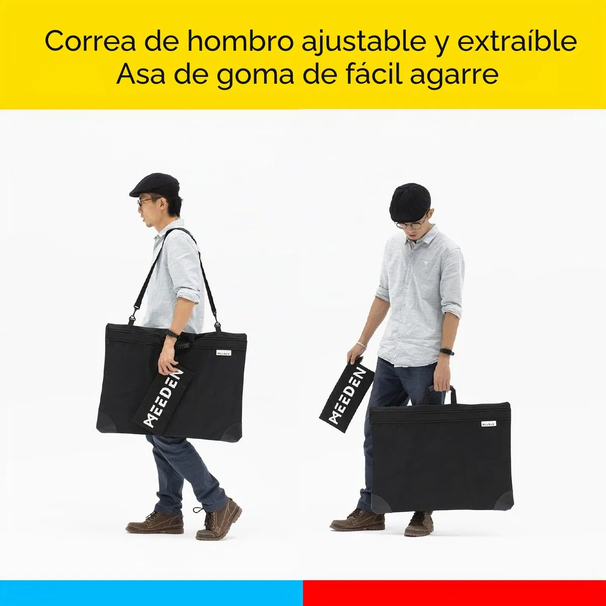 MEEDEN Bolsa Portafolio de Arte - A2/A3 Pintura Junta Almacenamiento Bolsa, Portafolio de Artista con Correa para el Hombro, Resistente al Clima Bolso para Dibujos y Bocetos 51 x 66 x 5 cm