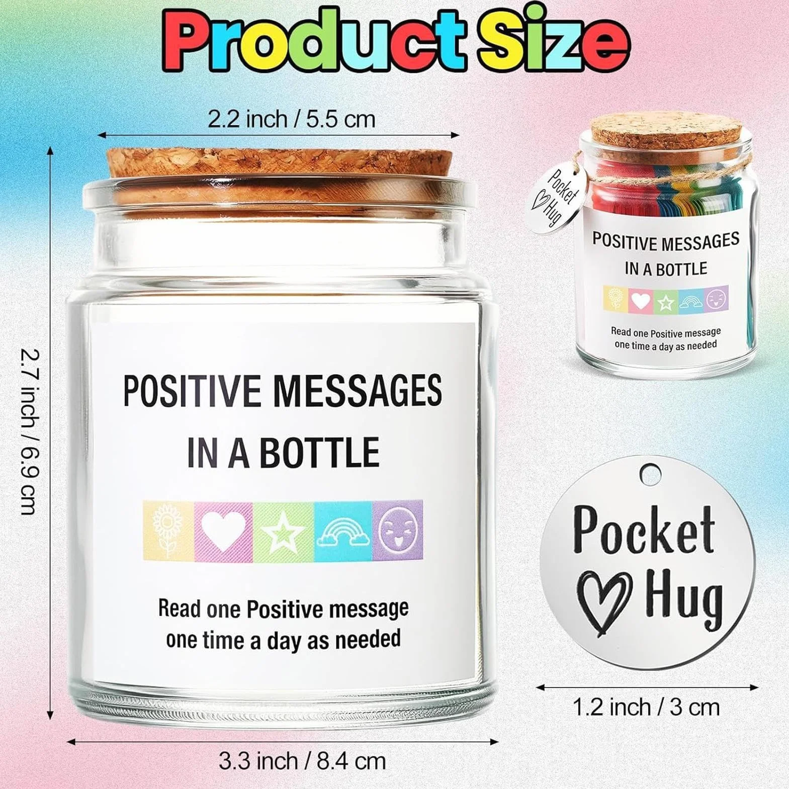 Frases Motivadoras En Botella - Frascos Con Frases Positivas - Frascos Con Afirmaciones Diarias Para Apoyo Emocional De Mujer, Hija, Novia O Hermana