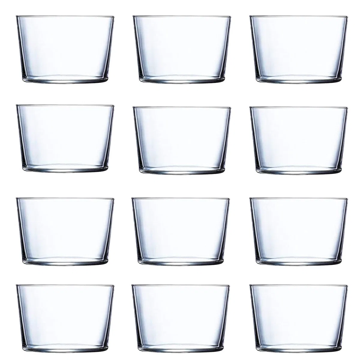 Acan Tradineur - Juego de 12 vasos de cristal 23 cl, modelo Ruta, pack 12 vasos para licores, bebidas, 8,2 x 6 cm, ligeros, aptos para lavavajillas