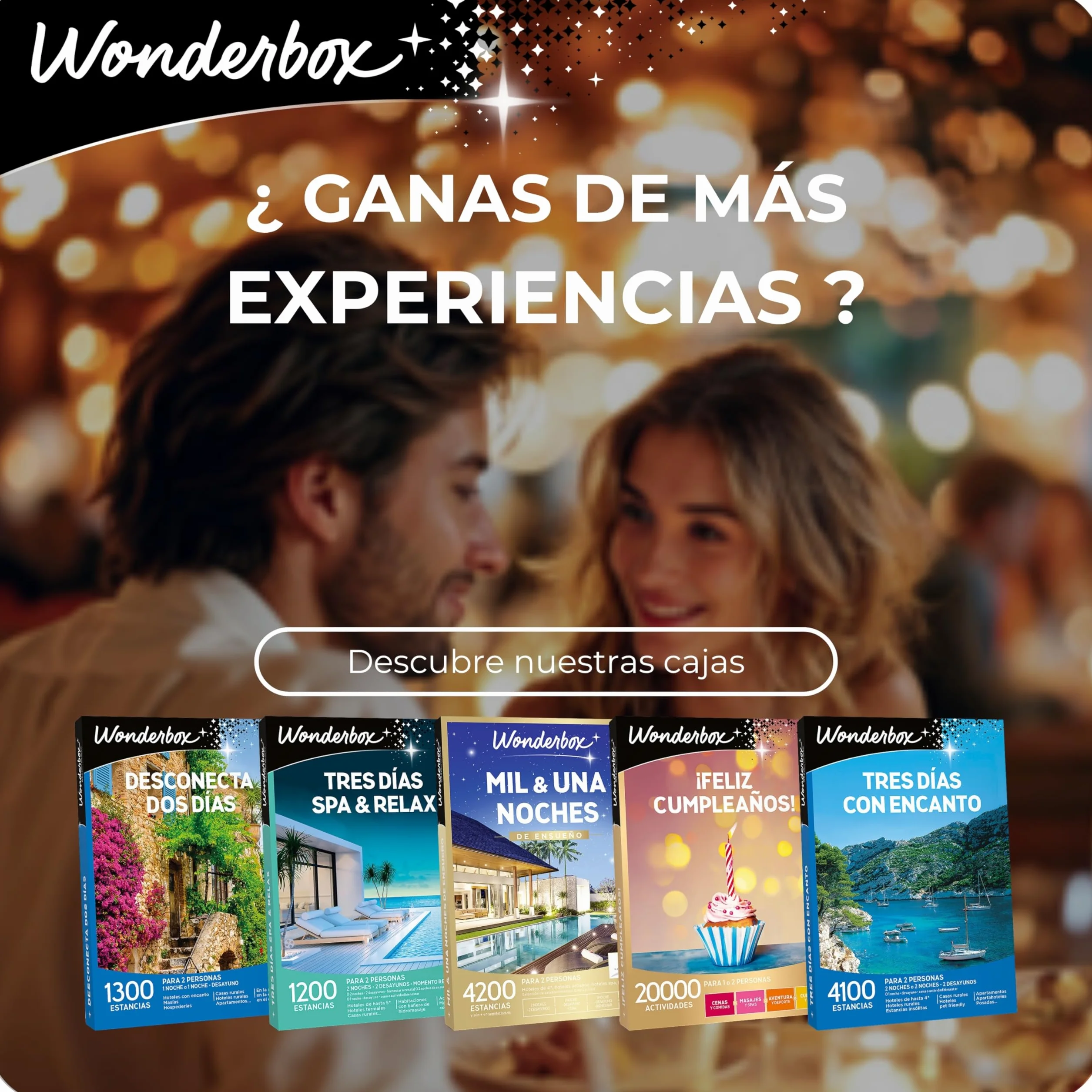WONDERBOX Caja Regalo -Momentos COMPARTIDOS- 1.100 Actividades para Dos Personas