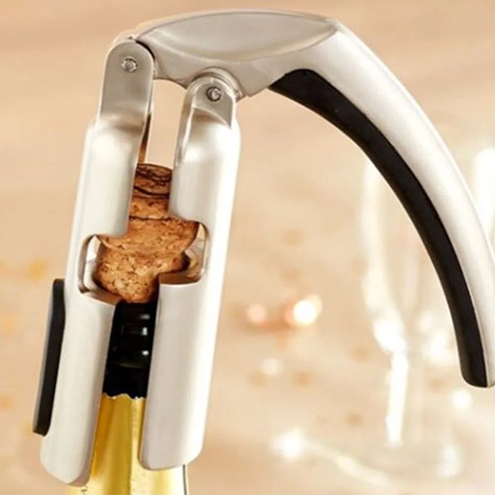 Abridor de botellas de champán, sacacorchos para vino espumoso, abridor de vino para bar y cocina, extractor profesional para vidrio y corcho (plata)