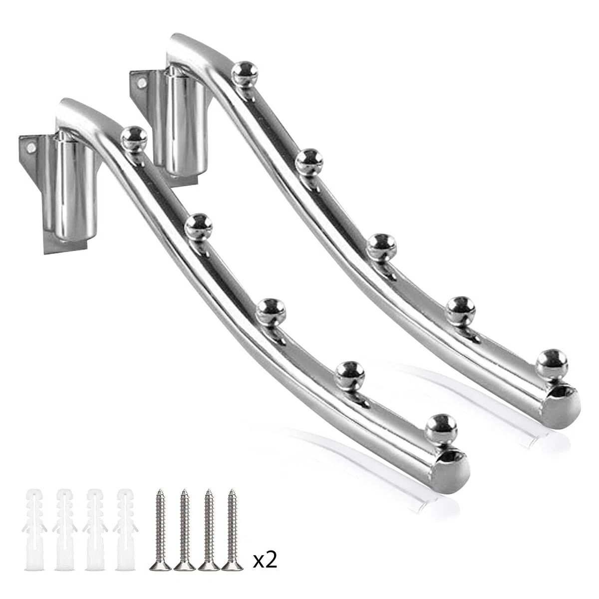 Percha para Ropa de Pared Acero Inoxidable, Colgador de Ropa Montado Pared, Multifuncional Perchero con Brazo Oscilante Plegable Percha Soporte para Armario Perchas Metal para Dormitorio Lavandería