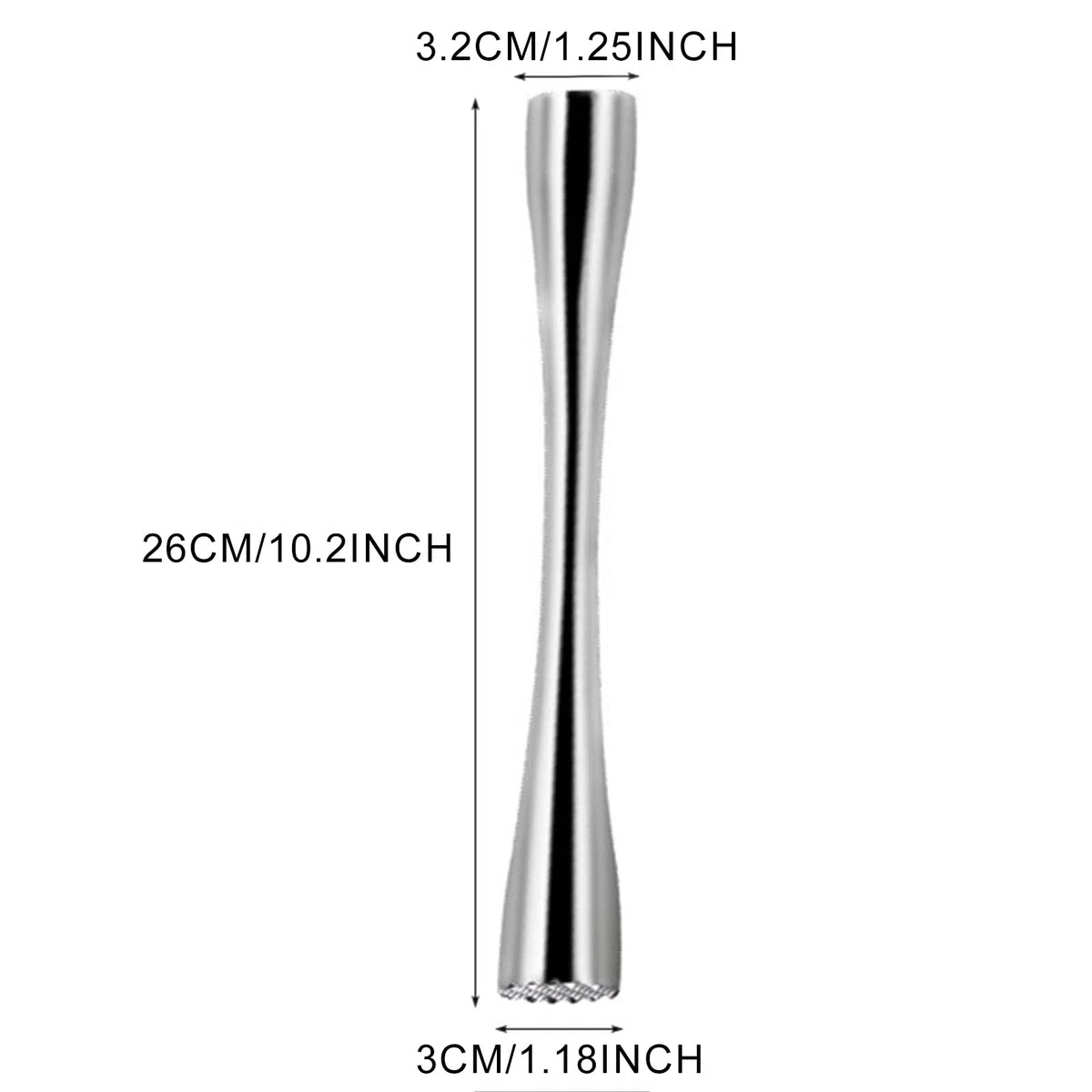 Cóctel Muddler, Profesional Muddler, Ideal Bartender Herramientas, Utensilios De Cóctel De Acero Inoxidable, para Hacer Puré De Cóctel Con Menta Natural y Cítricos(26cm/10.2in)