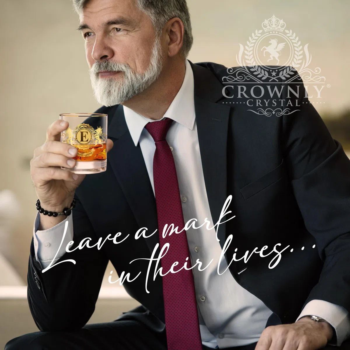 CROWNLY CRYSTAL® Regalo Para Novio Regalos Padre Regalos Para Adolescentes Regalos Originales Para Amigos Regalos Para Mi Novio Vasos Whisky Cristal Regalos Para Hombre Regalos Personalizados (E)