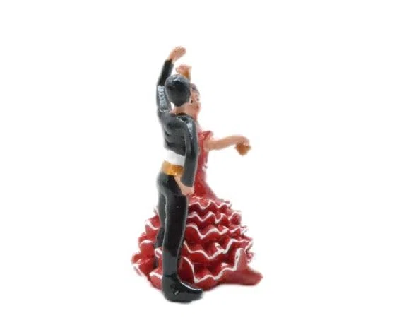 Z&H Figura Decorativa de Bailarines de Flamenco, Souvenir de España, Rojo y Negro. 9cmX4.5cmX4cm