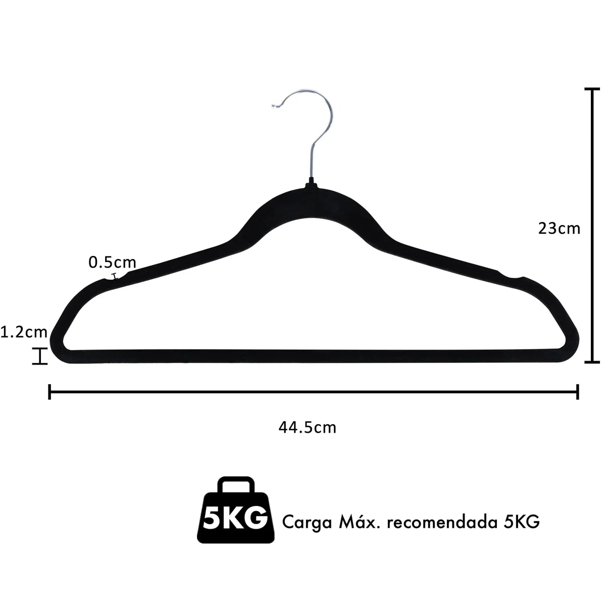 Pack de 50 Perchas de Ropa plástico Terciopelo Negro Antideslizante Cabezal Giratorio Finas para Camisetas Pantalones Camisas. Ahorra Espacio. Ranuras para Hombros.