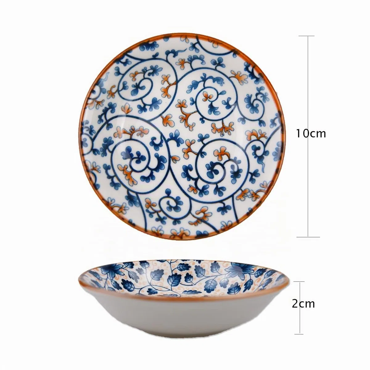 Cuencos de porcelana, Servier Set 6Pcs, Juego de Tapas, para Salsa, Sushi, Aperitivos, Diámetro 10 cm