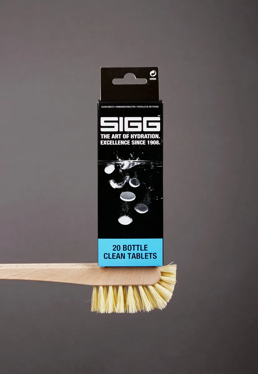SIGG Bottle Clean Tablets para botellas SIGG, 20 pastillas efervescentes limpiadoras para limpiar botellas a mano, pastillas lavavajillas para un lavado rápido y sencillo
