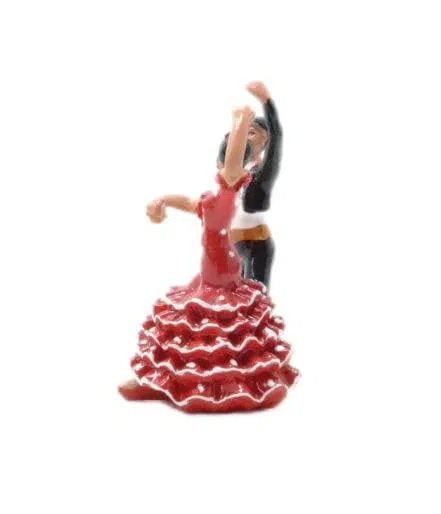 Z&H Figura Decorativa de Bailarines de Flamenco, Souvenir de España, Rojo y Negro. 9cmX4.5cmX4cm