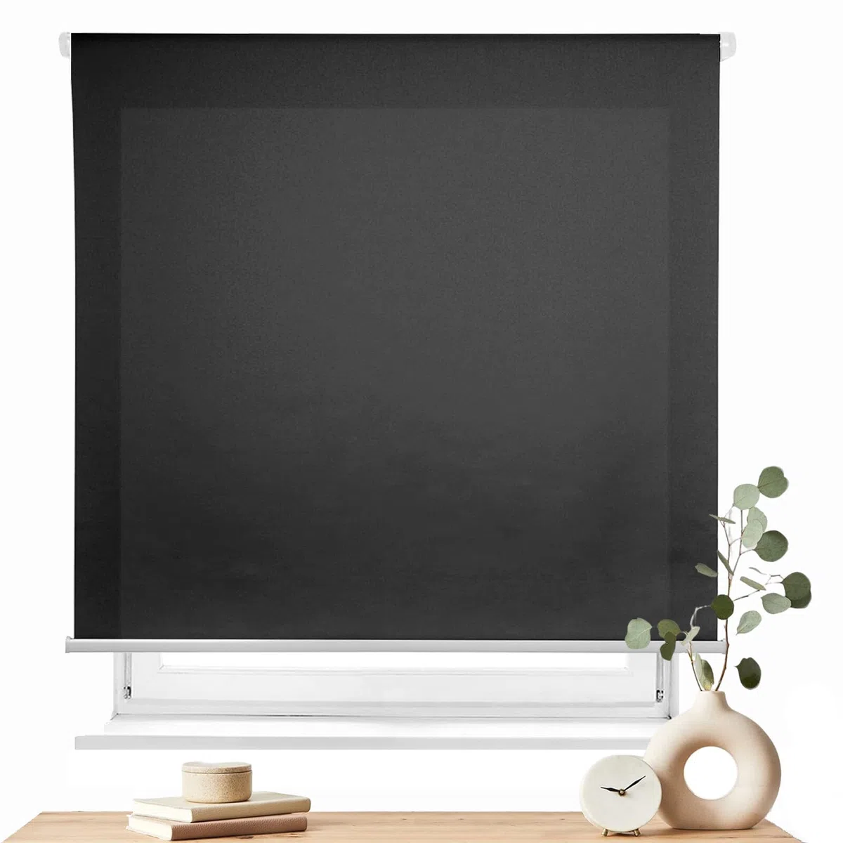 Estores Enrollables – Persiana Enrollable para Puertas y Ventanas con Cadena, protección de privacidad,120An x 180Al cm,Negro