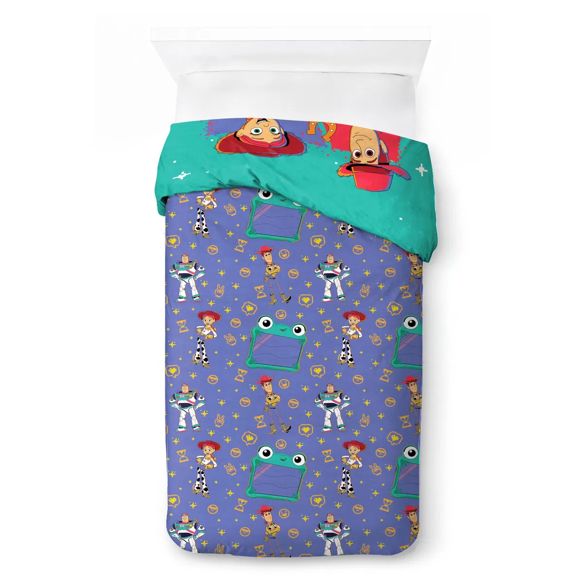 Jay Franco Kids Juego de Funda nórdica Disney Toy Story – Ropa de Cama 100% algodón Supersuave con Funda de Almohada, Producto con Licencia Oficial, Verde Azulado, 2 Piezas Individual
