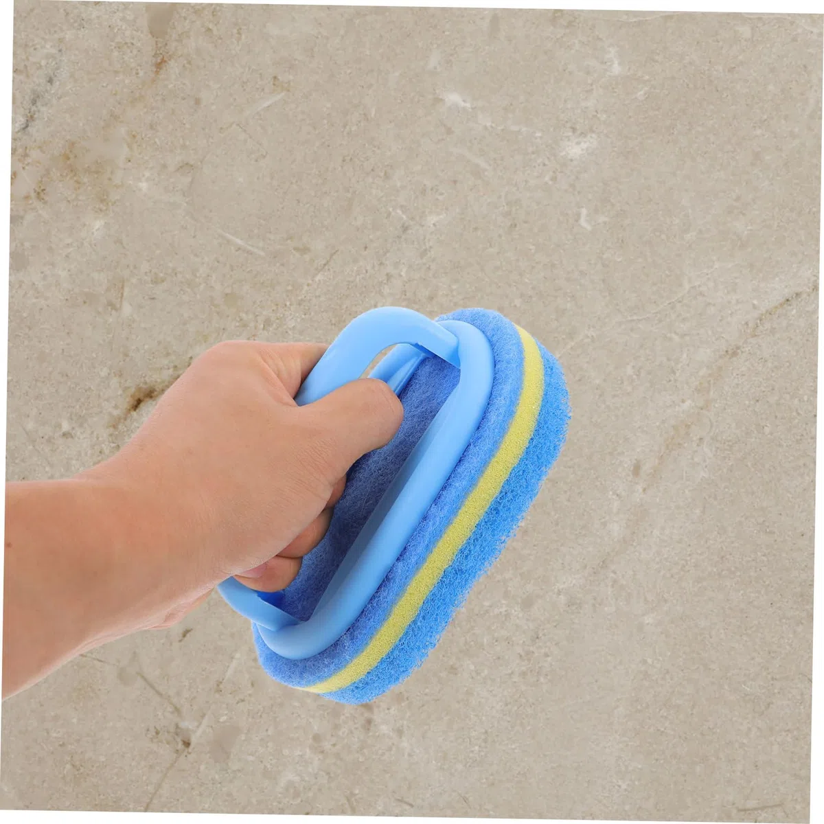Esponja de Limpieza Mango 2 Piezas Azul para Baño y Cocina, Cepillo Práctico de Esponja, Eliminador de Manchas para Azulejos y Superficies, Uso Doméstico y Profesional