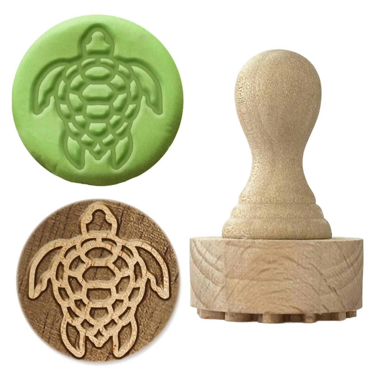 OLYCRAFT Sellos de madera de 4,6 x 2,5 cm, sello redondo de arcilla de madera, sello redondo de madera natural, pequeño sello para hacer tarjetas, manualidades, cartas, diario y álbumes de recortes