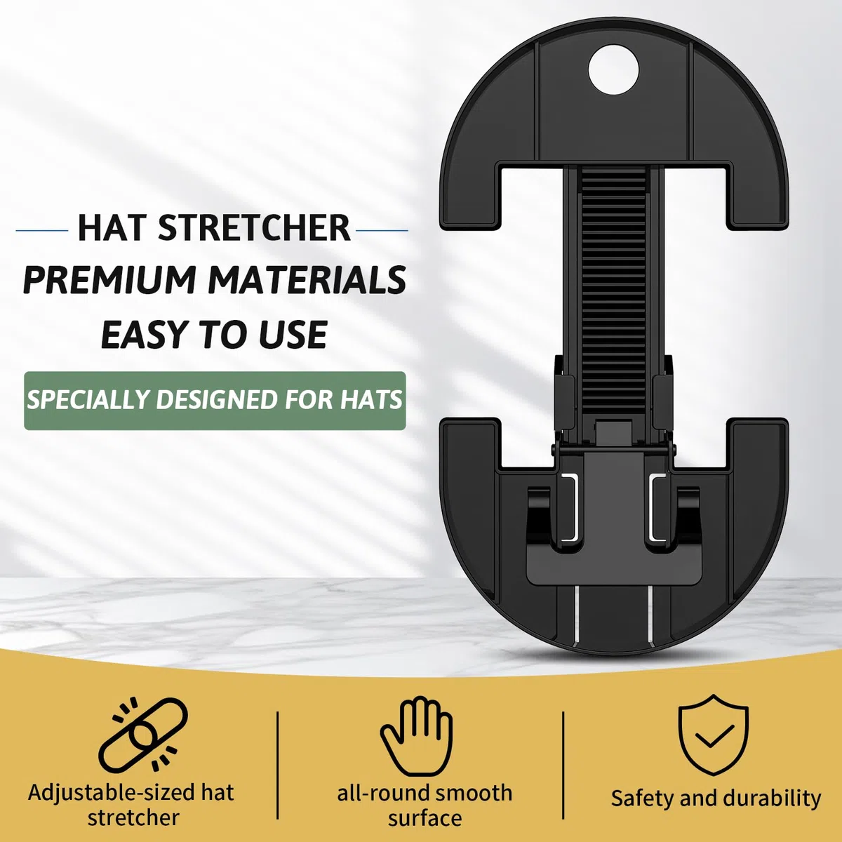 Eiito Camilla ajustable para sombreros ajustados, sombreros de vaquero de 7 a 8 1/2, ajustable para todas las gorras, color negro