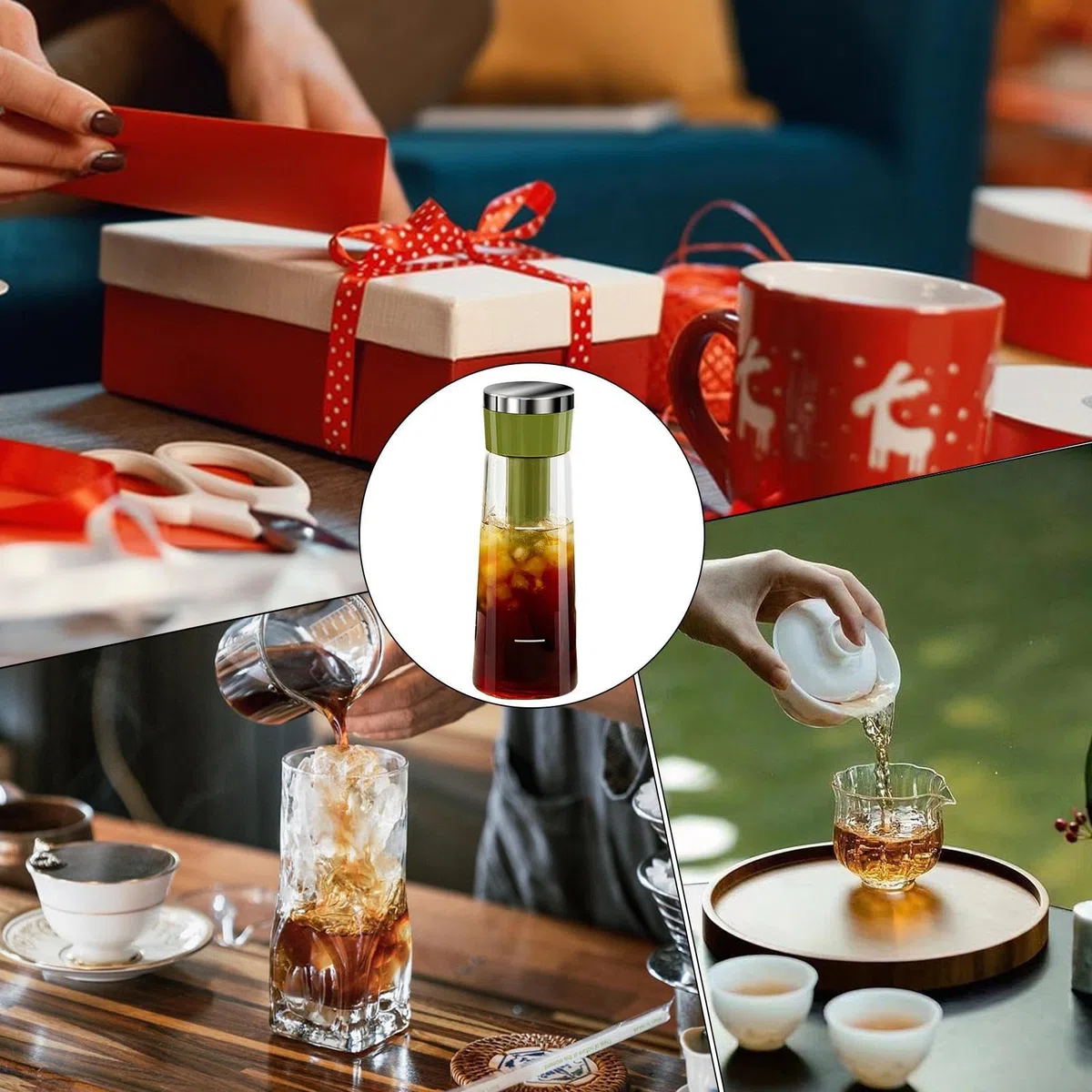 Genérico Cold Brew Maker - Botella Prensa Fría Para Café,Cierre Hermético, Ancha Y Multiusos Para Bebidas En Hogar, Picnic, Oficina Y