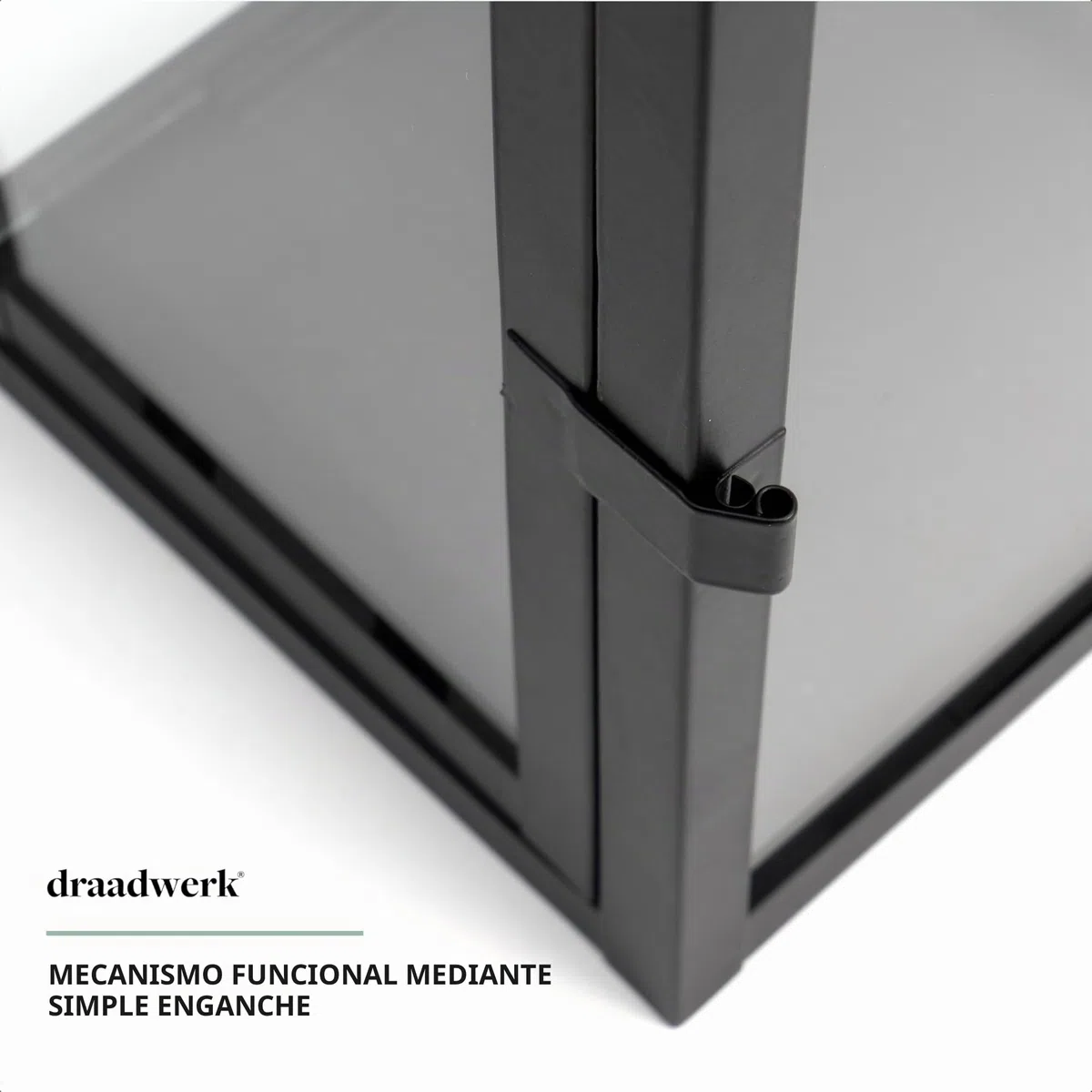 draadwerk Juego de farolillos grandes, decoración para interior y exterior (negro)