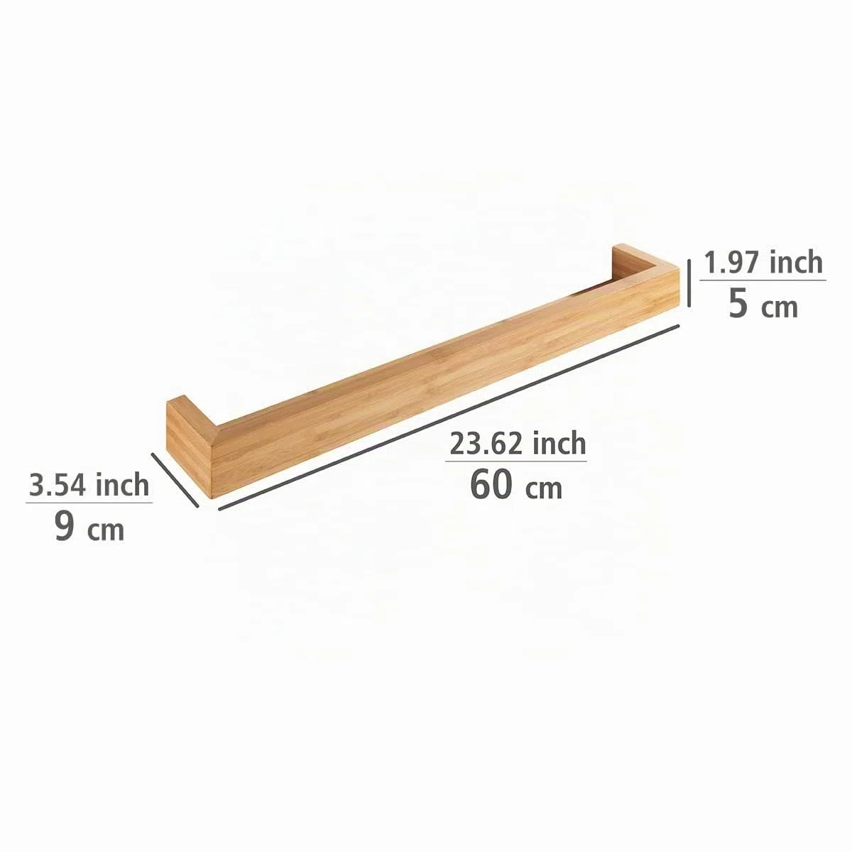 Wenko Repisa 60 cm Bambusa, Bambú, Marrón, blanco