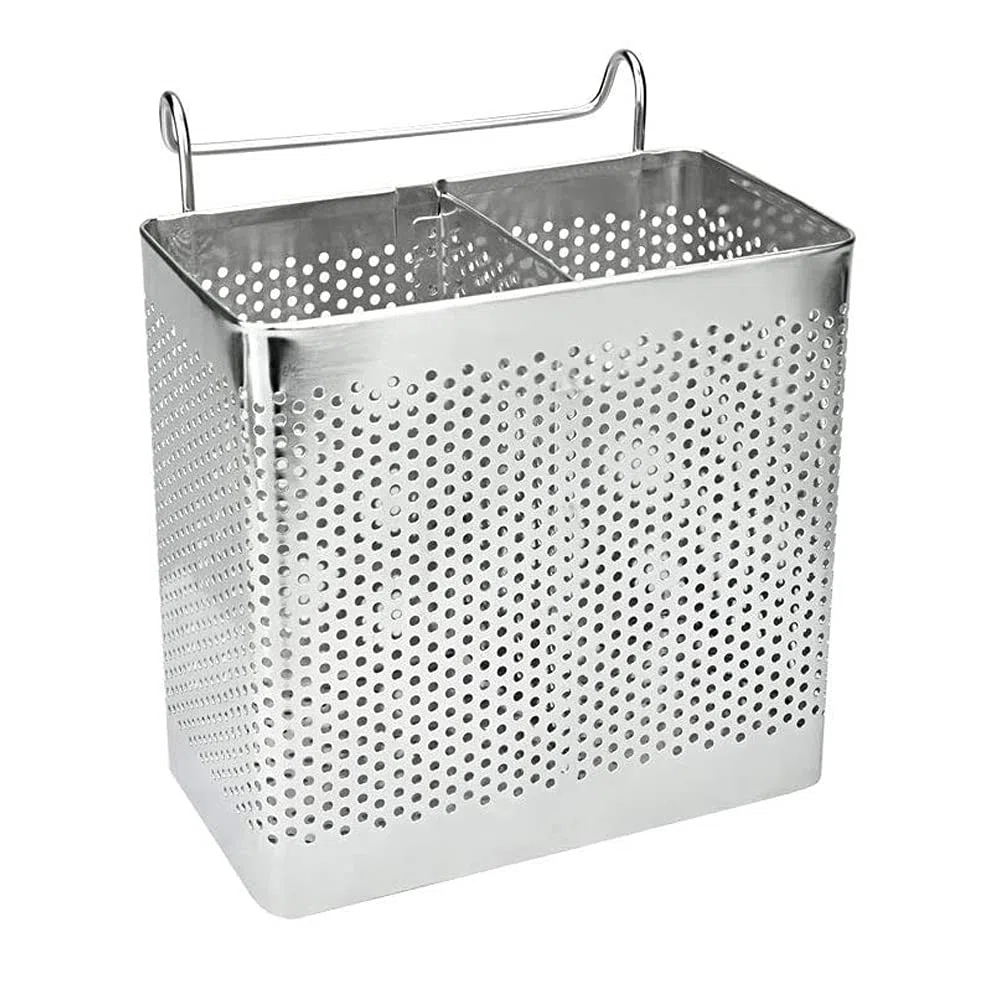 Organizador de Fregadero, Utensilios Estante de Secado, Escurridor de Cubiertos, Que Cuelga Escurridor Rack de Almacenamiento, 2 Compartimentos, para Tenedor Cuchara de Los Palillos (A)
