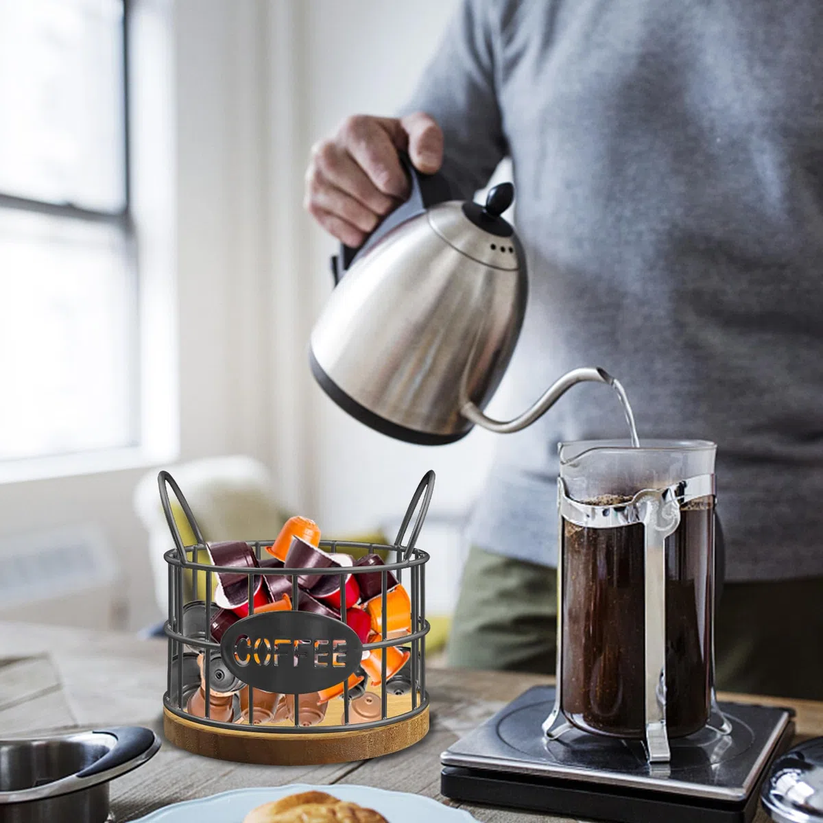 Canasta de Almacenamiento de Café, Cesta Para Cápsulas Café, Almacenamiento Cápsulas Café, Dispensador Café Perfecto, Para Cocina, Habitación, Mostrador Soportes, Hotel, Oficina