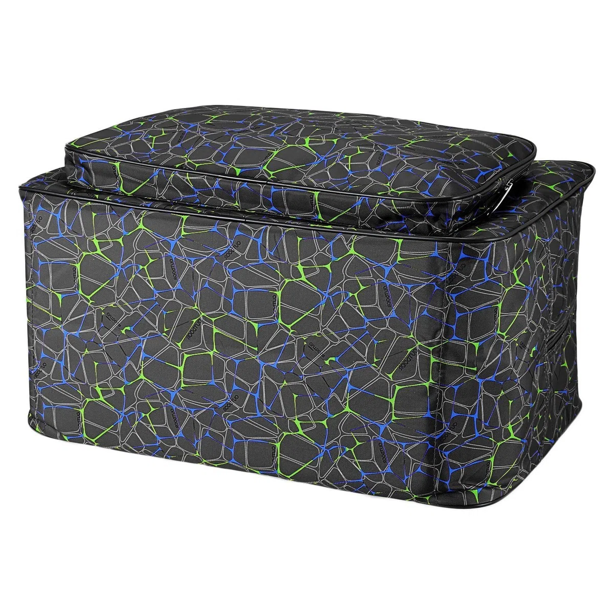 Bolsa de lona impermeable para máquina de coser de gran capacidad, almacenamiento acolchado portátil con bolsillos y asa, para viaje, negro