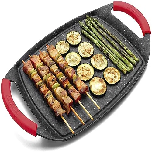 Max Star Plancha de Inducción Antiadherente Sarten para Asar con Revestimiento de Piedra Apto para todo tipo de Cocinas 36CM