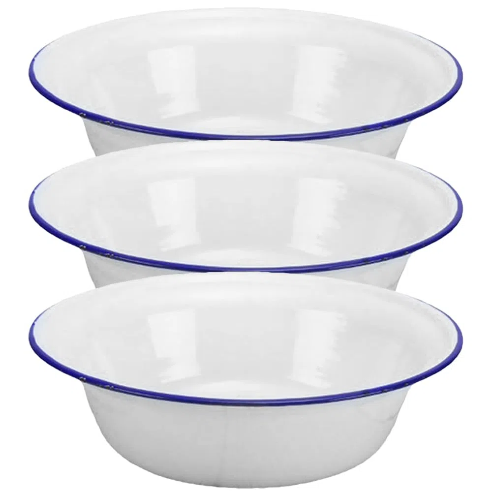 3 Cuenco Esmaltado Retro 15 Cm Ensaladera Y Cuenco Para Sopa De Esmalte Para Mezclar Vajilla Multiusos Para Cocina Picnic Y Camping