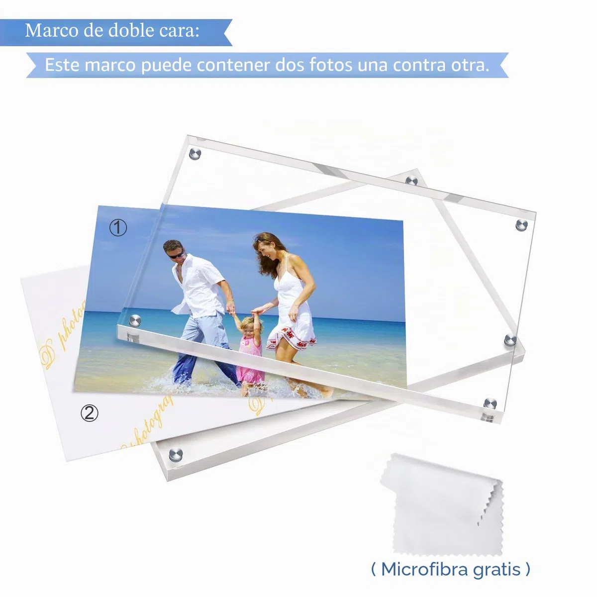 AMEITECH Marcos de Fotos de Acrílico de 15 x 20 cm, Marco de Acrílico Mgnético para Fotos, Pantalla de Fotos sin Marco