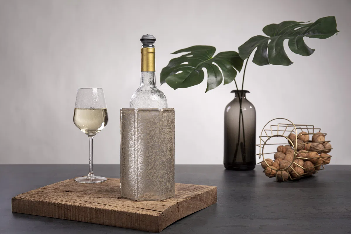 Vacu Vin 3880562 - Enfriador para Botellas de Vino, Color Plateado