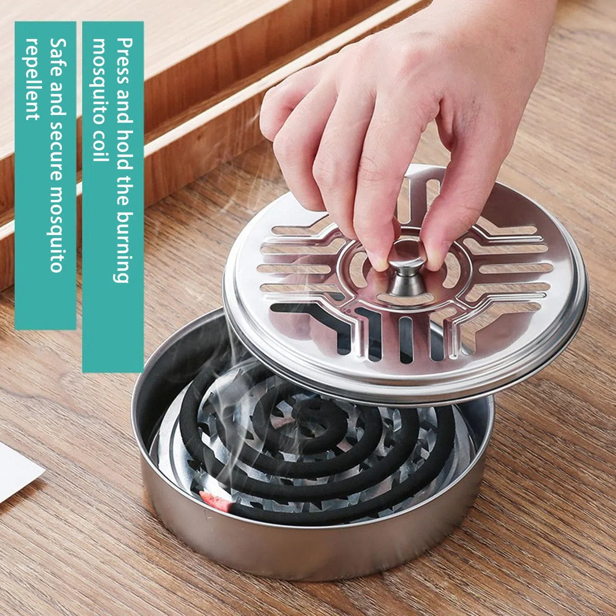 4PCS Porta Incienso Antimosquitos,Portable Mosquito Coil Holder,Porta Incienso Espiral,Quemador Incienso Caja, Clásico Diseño Portátil Soporte Incienso Metal para Casa Camping Viajes Hotel