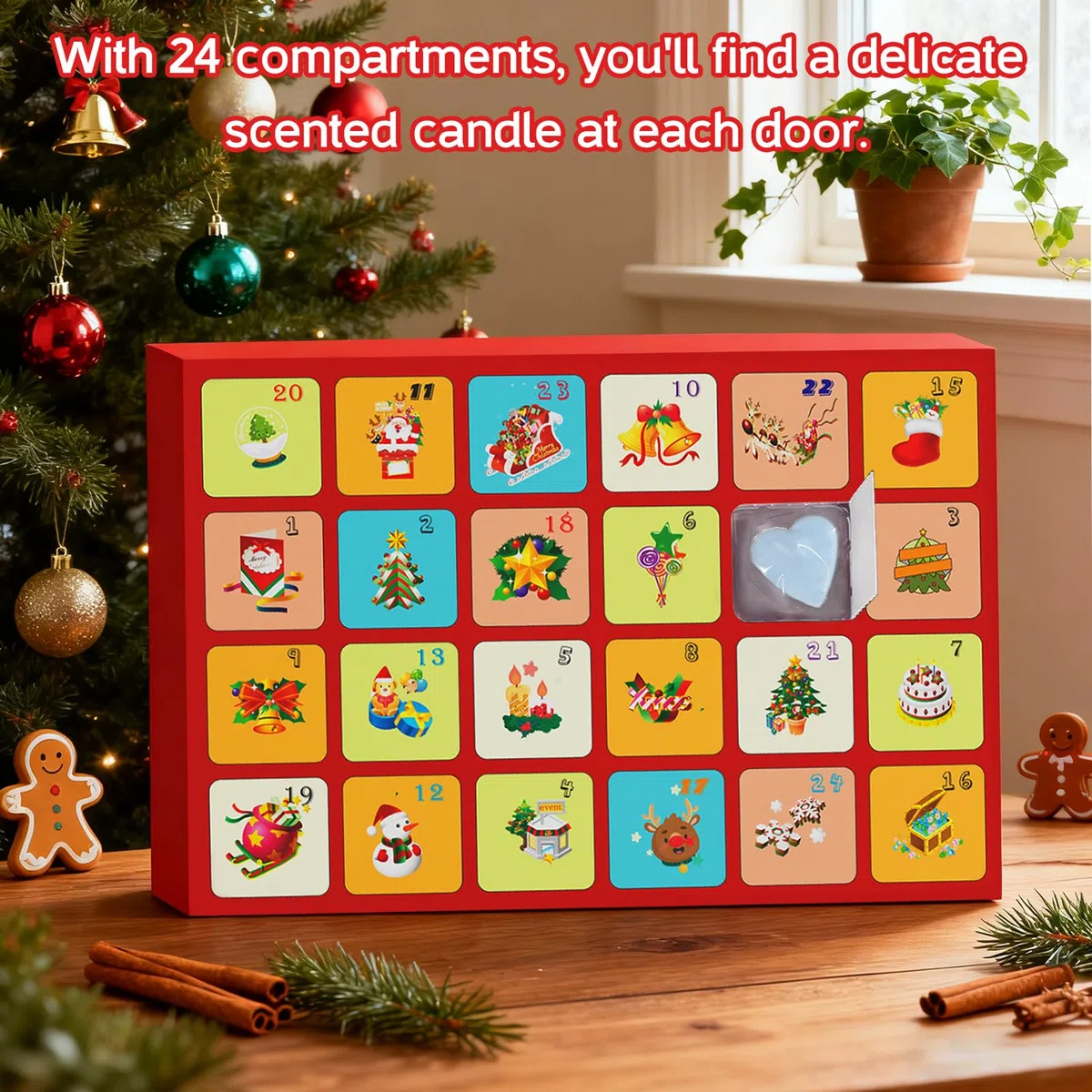 Velas perfumadas calendario de adviento 2025, calendario adviento velas con 24 velas perfumadas diferentes, Mujeres Velas Perfumadas, regalo calendario de Navidad para madres, hijas, hermanas