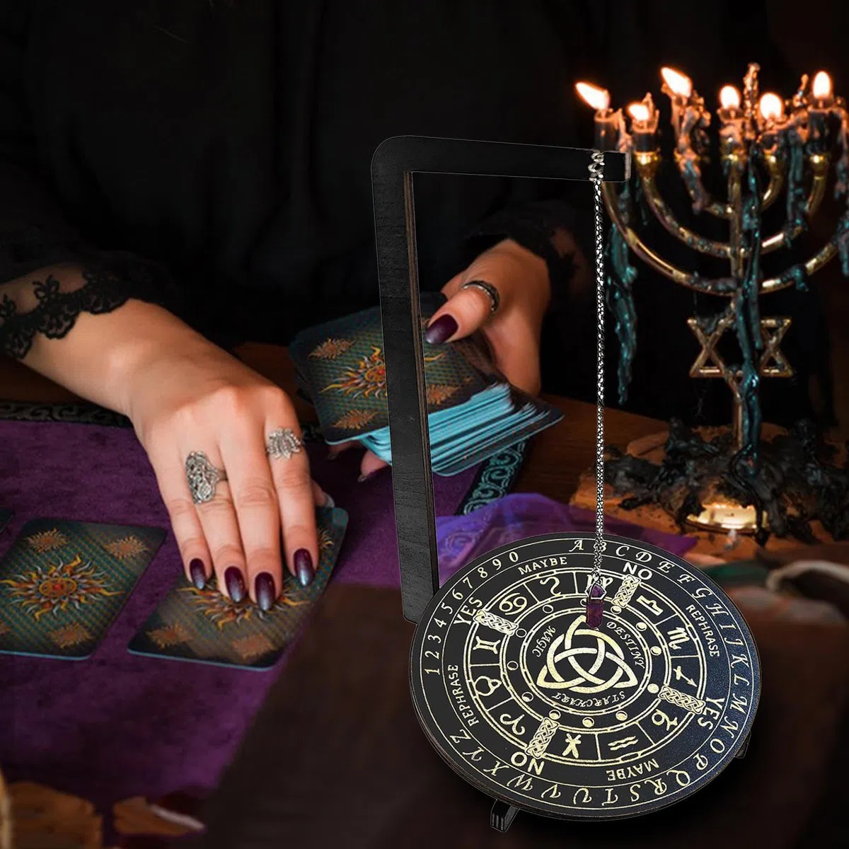 Genérico Tablero De Adivinación | Tabla De Altar De Péndulo De Madera,Suministros Ritual Metafísico para Meditación Trabajo Energético Limpieza Espiritual Configuración De Altar